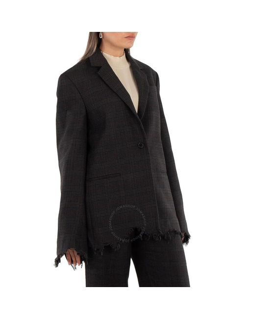 J.W. Anderson Black Ladies Distressed-Effect Blazer