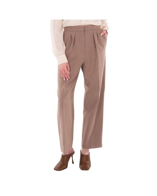 Max Mara Brown Verbano Stretch-Wool Trousers