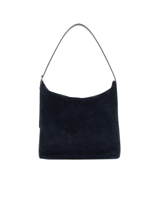 A.P.C. Blue Suede Maxi Vera Shopping Bag Darknavy Borse A Mano