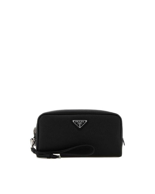 Prada Black Leather Beauty Case for men
