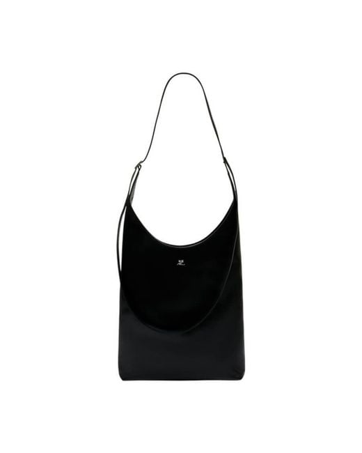 Courreges Black Calfskin Shoulder Bag