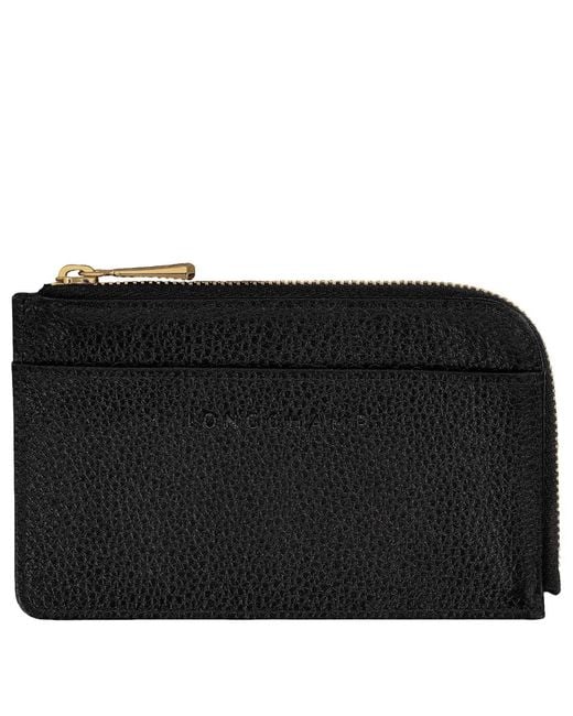 Longchamp Black Leather Card Holder for men
