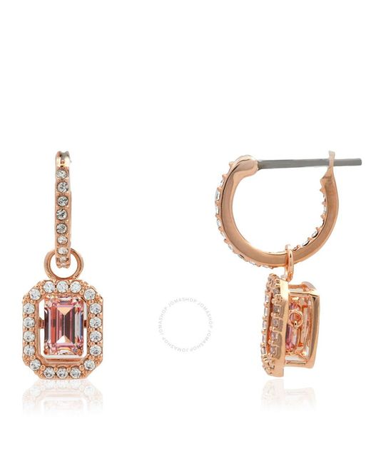 Swarovski Pink Rose-Tone Plated Una Drop Earrings