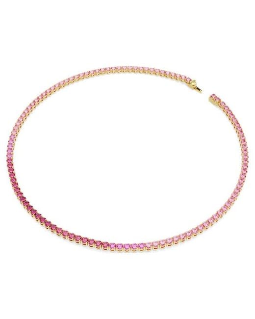Swarovski Metallic Matrix Tennis Crystal Necklace