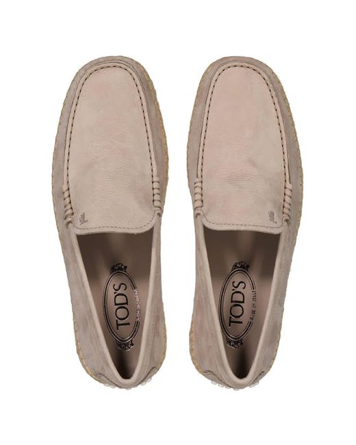 Tod's Brown Nubuck Leather Slip Ons for men