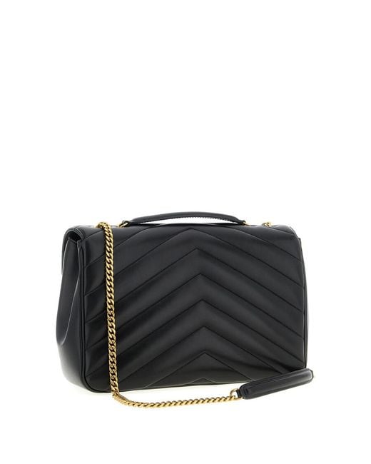 Saint Laurent Black Loulou Large Shoulder Bag
