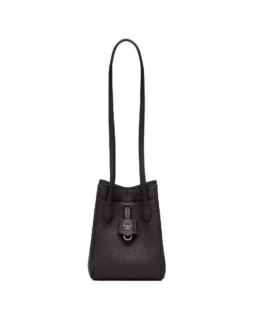 Fendi Black Origami Leather Bucket Bag