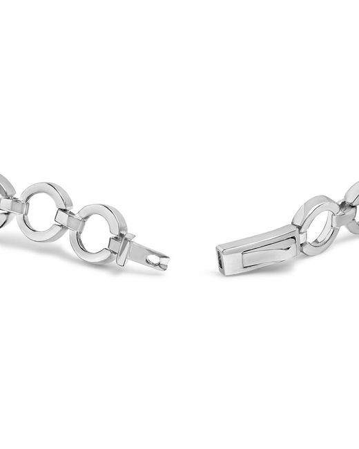 Haus of Brilliance Metallic 925 Sterling 1.00 Cttw Diamond Interlinking Open Circle Link Bracelet