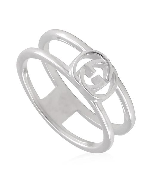 Gucci Metallic Ladies Sterling Interlocking G 6Mm Ring