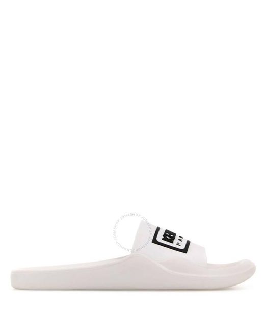 KENZO White Off Logo Pvc Pool Mules, Brand Size 43 Us for men