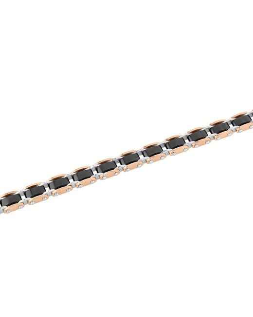 Robert Alton Black Stainless Steel With & Rose Finish Bracelet for men