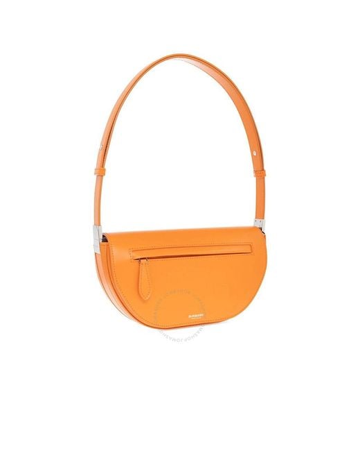 Burberry Orange Small Olympia Leather Shoulder Bag