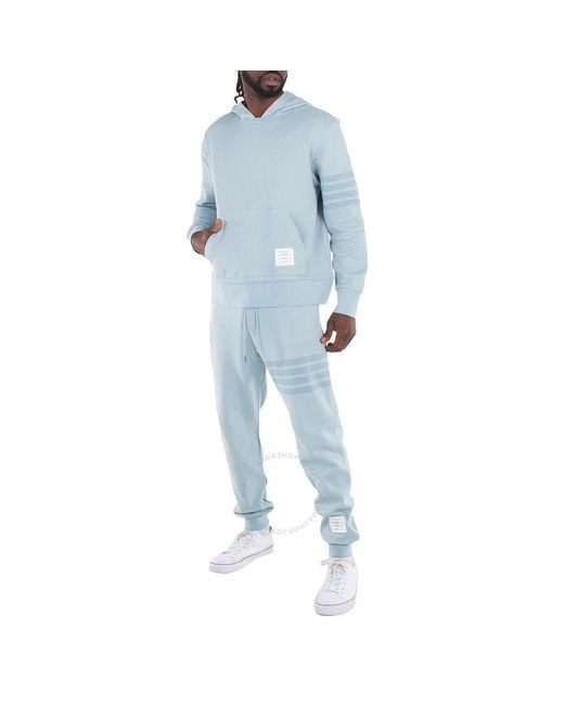 Thom Browne Blue 4-Bar Striped Drawstring Sweatpants, Brand Size 1 for men
