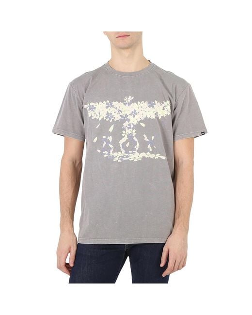 BOY London Gray Washed Boy Eagle Blossom Cotton T-Shirt