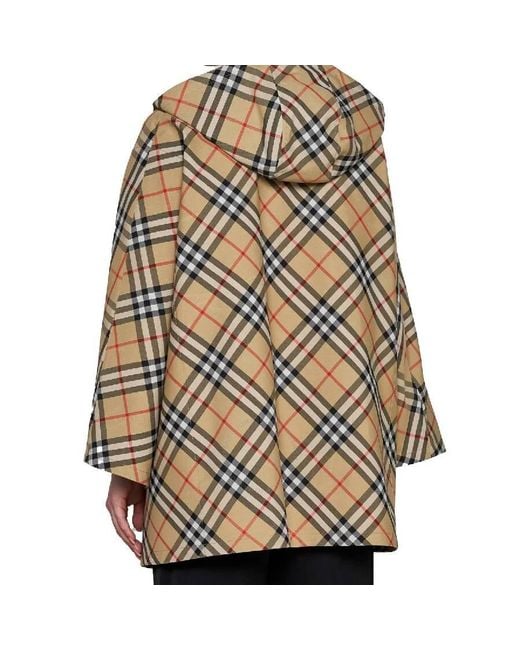 Burberry Multicolor Nylon Check Poncho