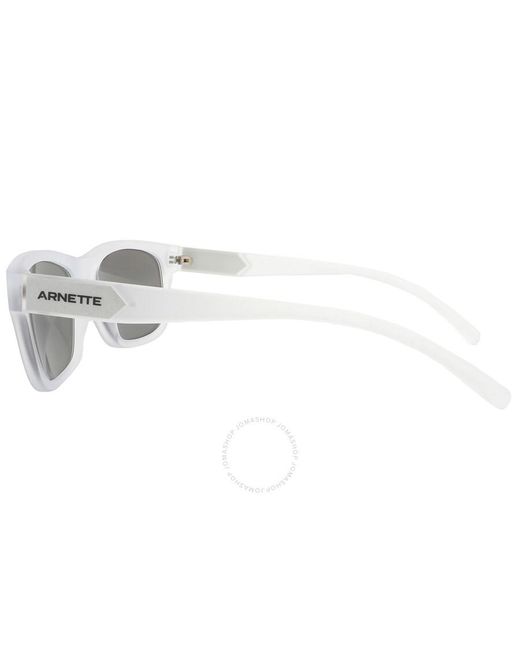 Arnette Gray Light Grey Mirror Silver Rectangular Sunglasses for men