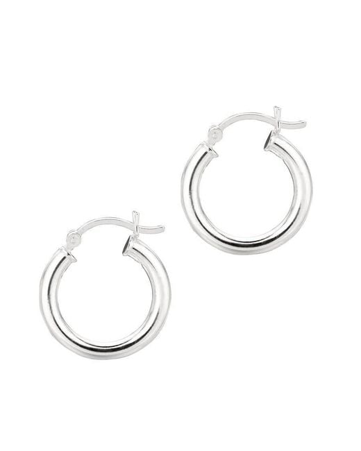 Tresorra White Sterling Hoop Earrings