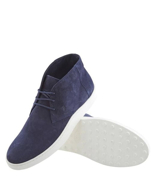 Tod's Blue Suede Desert Boots for men