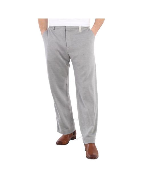 Burberry Gray Light Pebble Cashmere Blend Jersey Wide-leg Pants for men