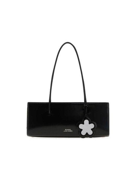 Marc Jacobs Black Leather The Glam Mirror Shoulder Bag
