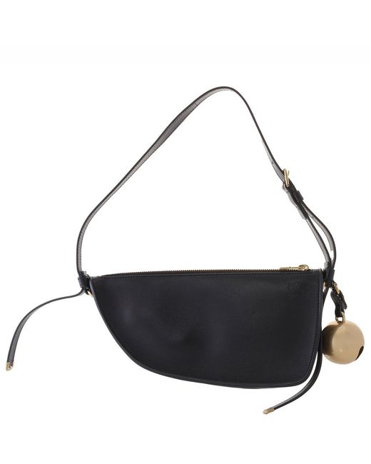 Burberry Black Mini Shield Leather Shoulder Bag