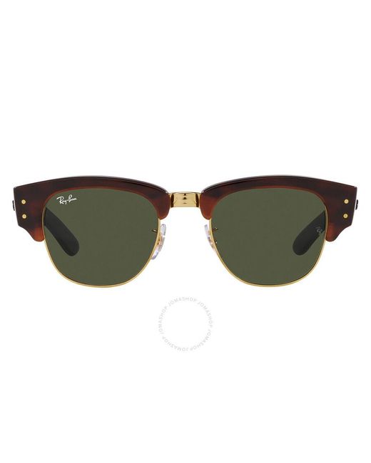 Ray-Ban Brown Mega Clubmaster Green Square Sunglasses Rb0316s 990/31 50