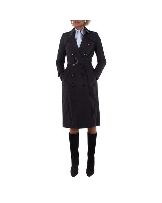 Burberry Black The Chelsea Long Cotton-gabardine Trench Coat