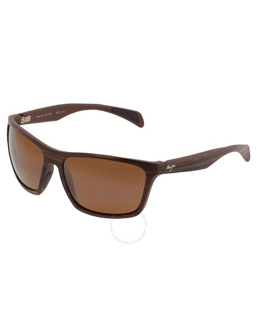 Maui Jim Brown Makoa Hcl Bronze Wrap Sunglasses H804-25w 59