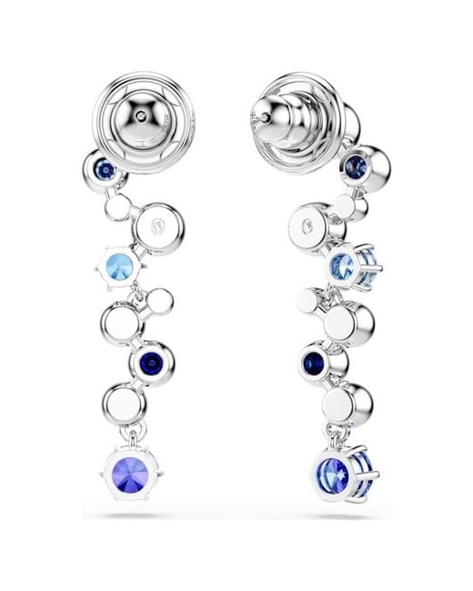 Swarovski White Constella Rhodium Plated Crystal Drop Earrings