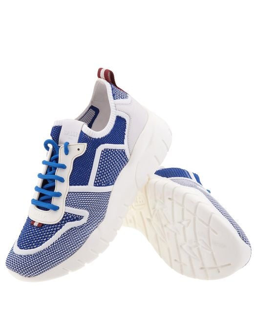 Bally Blue Bieny Knit Fabric Low-Top Sneakers, Brand Size 40 Us for men