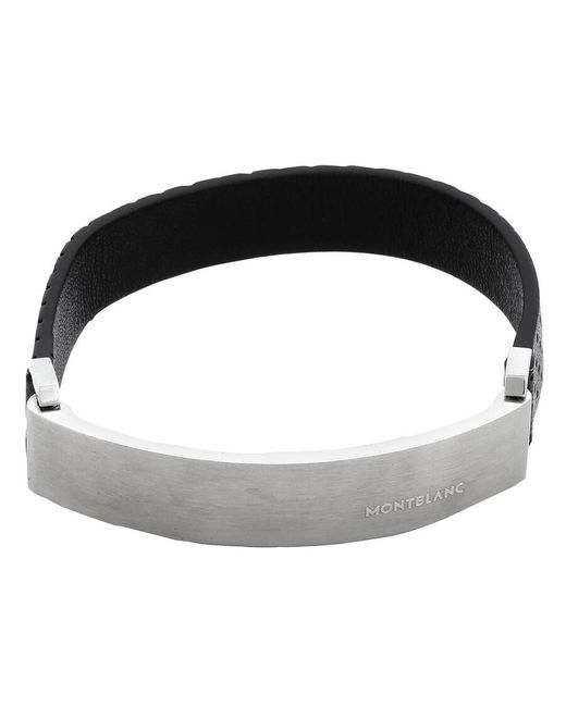 Montblanc Black Urban Spirit Leather Bracelet