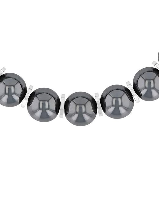 Robert Alton Metallic Stainless Steel Hematite Bead Bolo Bracelet for men