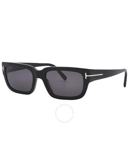 Tom Ford Gray Ezra Smoke Rectangular Sunglasses Ft1075 01a 54
