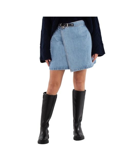 J.W. Anderson Blue Padlock Strap Mini Denim Skirt