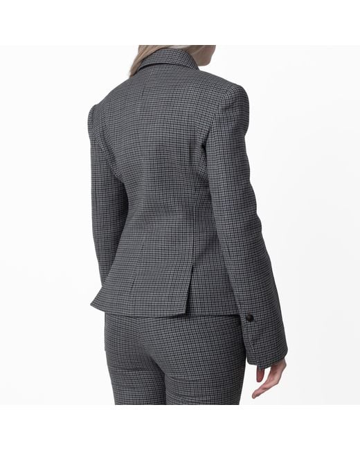 Ferragamo Gray Micro Houndstooth Double Breasted Blazer, Brand Size 42 Us for men