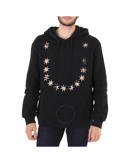 424 Black Star Print Hoodie for men