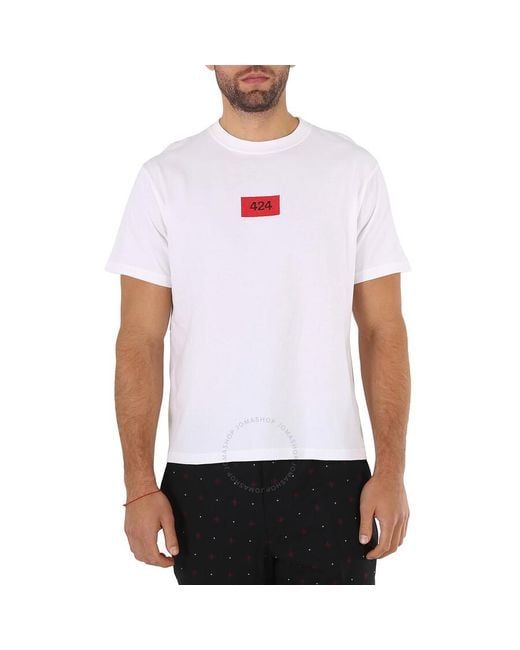 424 White Box Logo Short-sleeve Cotton T-shirt for men