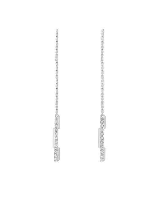 Gucci White Link To Love Chain Earrings With Bar