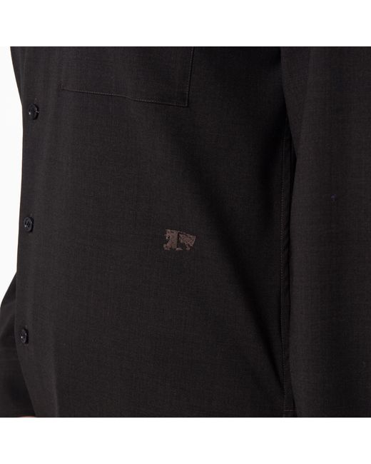 Burberry Green Stretch Wool Long-Sleeved Shirt, Brand Size 10 Us