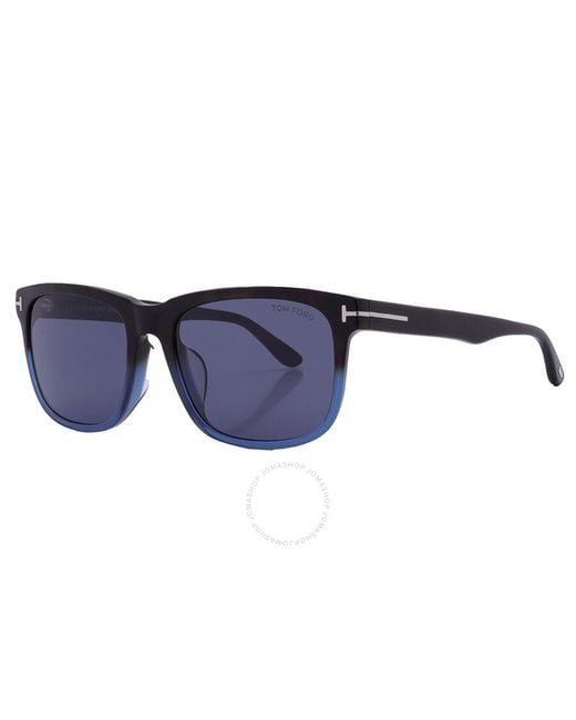Tom Ford Blue Stephenson Square Sunglasses Ft0775 55v 56 for men