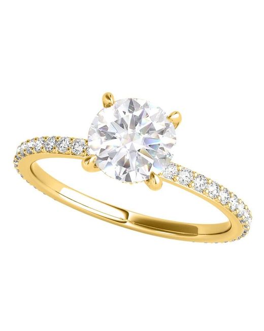 Maulijewels Metallic 1.35 Carat Diamond Moissanite Engagement Rings For