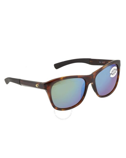 Costa Del Mar Brown Vela Green Mirror Polarized Glass Square Sunglasses Wdr 295 osgglp 56 for men