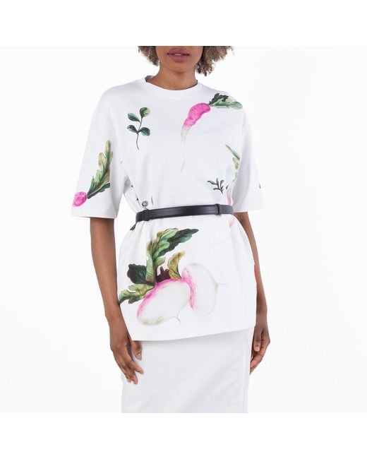 Loewe Green Radish Print Oversized Fit T-Shirt