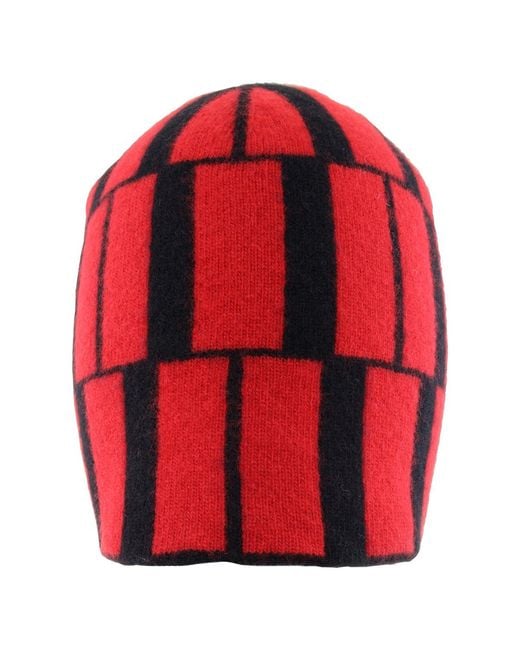 Ferragamo Red Bold Graphic Wool Beanie