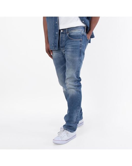 Saint Laurent Blue Low-Rise Straight-Leg Jeans, Waist for men