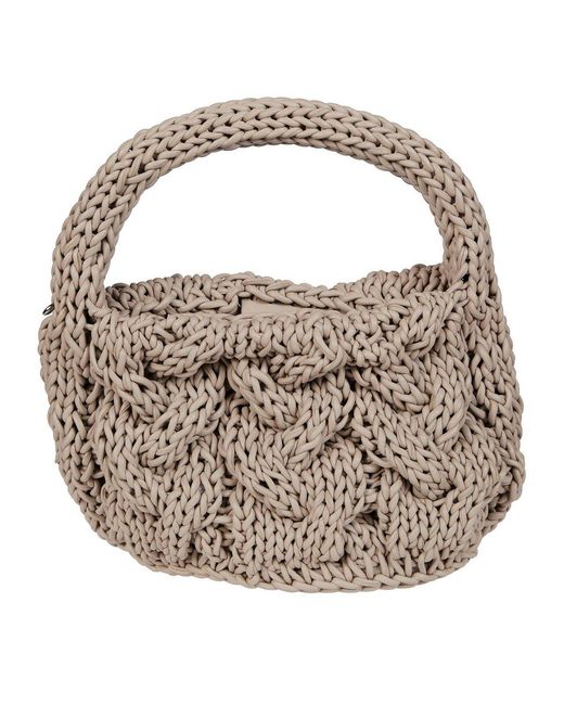 J.W. Anderson Pink Small Cable Knitted Top Handle Bag