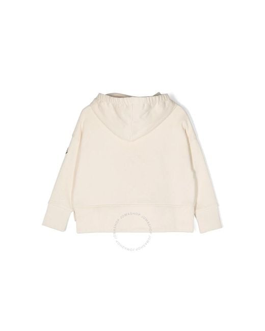 Moncler Natural Enfant Logo Flocked Long-sleeved Hoodie