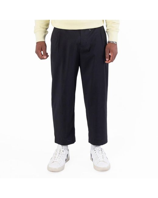Maison Kitsuné Blue Tapered Pleated Wool Trousers, Brand Size 44 (Large) for men