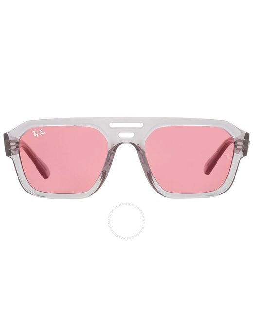 Ray-Ban Pink Corrigan Dark Violet Red Irregular Sunglasses Rb4397 6684d0 54