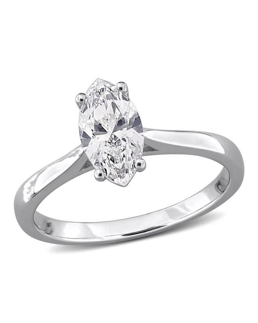 Created Forever Metallic 1Ct Tgw Marquise And Round-Cut Lab Grown Diamond Engagement Ring for men